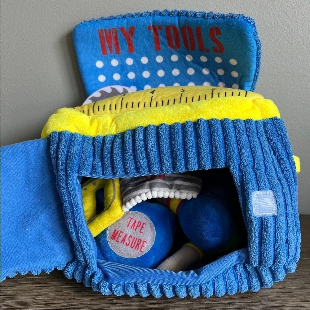 Mud Pie My Tools Plush Set Soft Corduroy Toolbox Hammer Saw Screwdriver Baby Toy